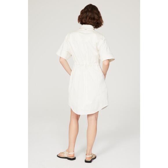 BOSS Hugo Boss Dalema White Khaki Utility Short Sleeve Shirt Dress Size 8 - Picture 3 of 16